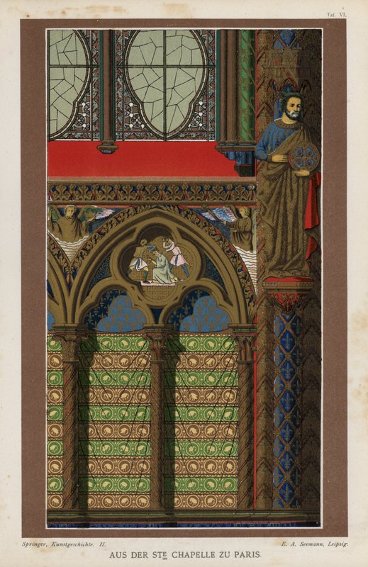 Détail intérieur de la Sainte-Chapelle, Paris, France - German School