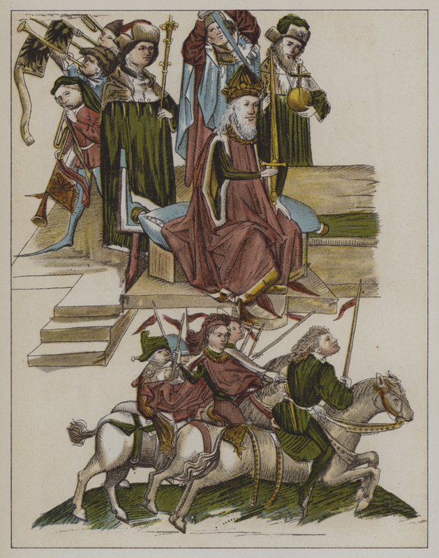 Investiture de Frédéric Ier de la maison de Hohenzollern comme électeur de Brandebourg au Concile de Constance, 18 avril 1417 - German School