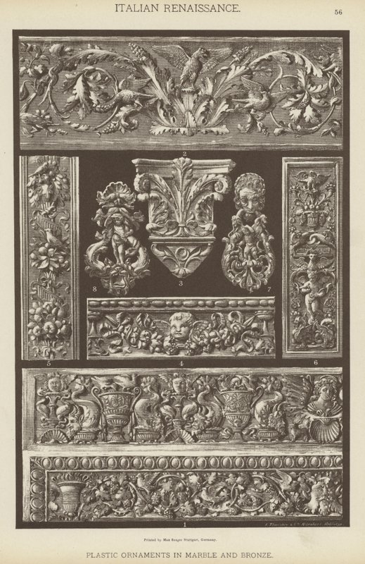 Renaissance italienne, Ornements plastiques en marbre et bronze - German School