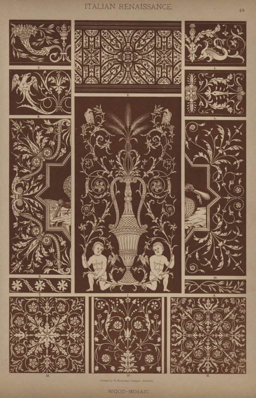 Renaissance italienne, Mosaïque de bois - German School