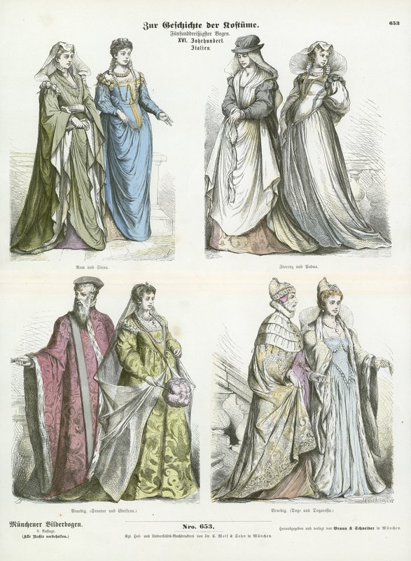 Costumes italiens, XVIe siècle - German School