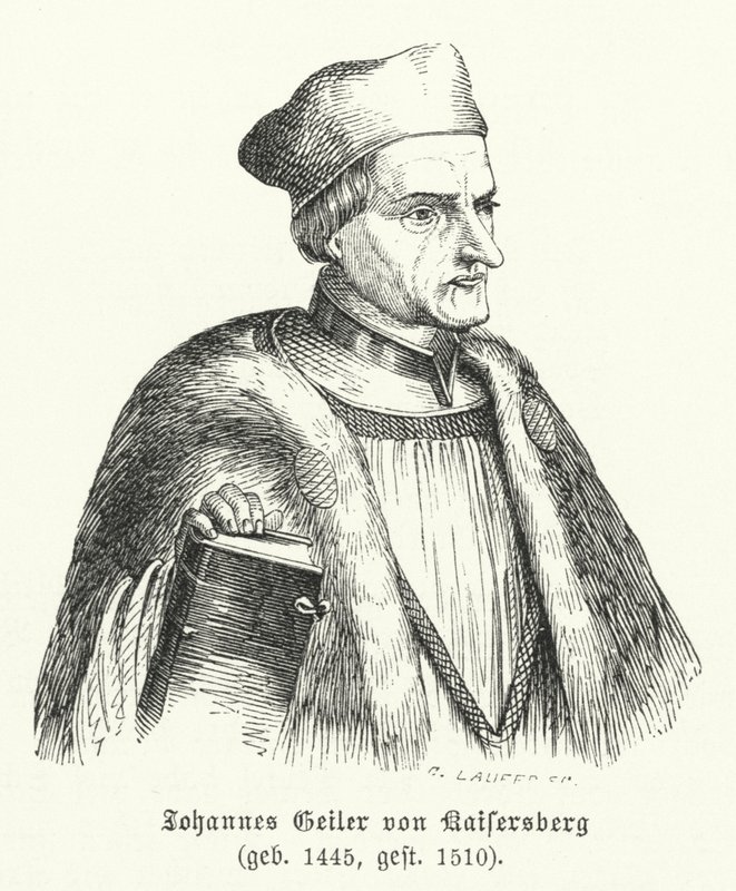 Johann Geiler von Kaisersberg, prêtre et théologien suisse (gravure) - German School