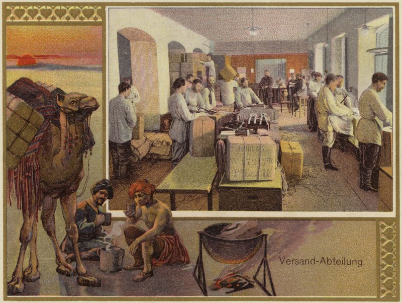 Publicité des frères K et S Popov (lithographie couleur) - German School