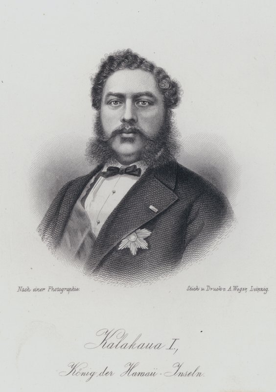 Kalakaua I, roi des îles hawaïennes - German School