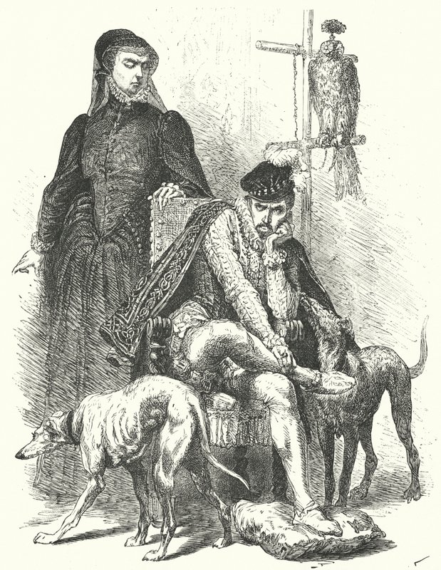 Le roi Charles IX de France et sa mère, Catherine de Médicis - German School