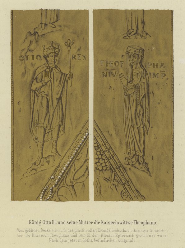 Le roi Otto III et sa mère Théophanie, impératrice consort d