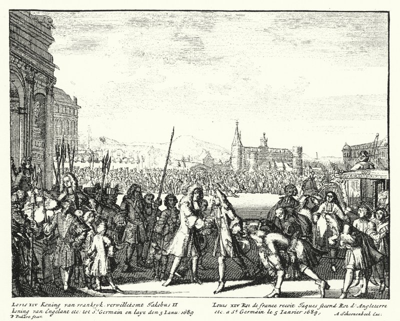 Louis XIV de France accueillant Jacques II d