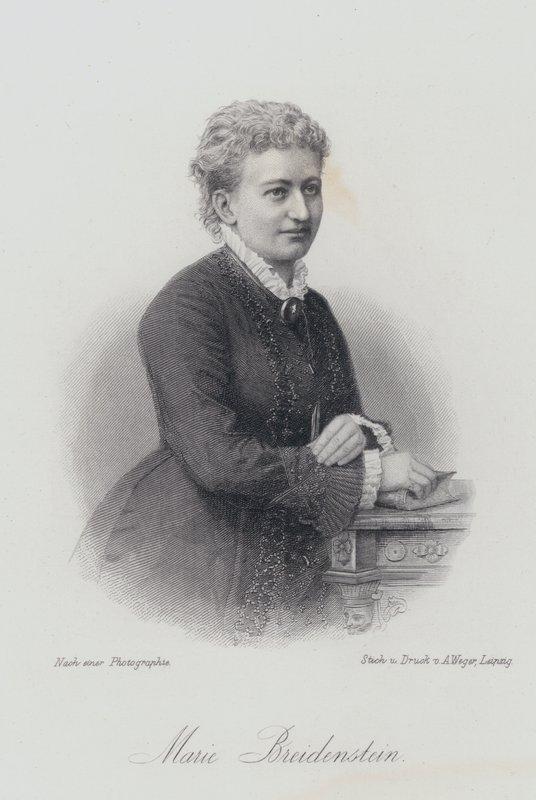 Marie Breidenstein, pianiste, chanteuse et professeur de chant allemande (gravure) - German School