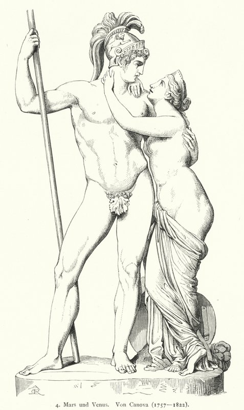 Mars et Vénus, sculpture en marbre par le sculpteur néoclassique italien Antonio Canova - German School
