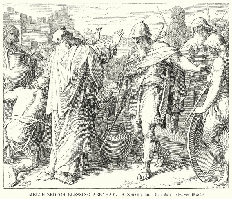 Melchisédech bénissant Abraham, Genèse, ch xiv, v 18 et 19 - German School