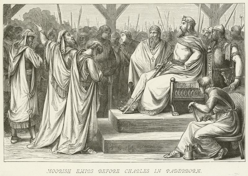 Émirs maures devant Charles à Paderborn - German School