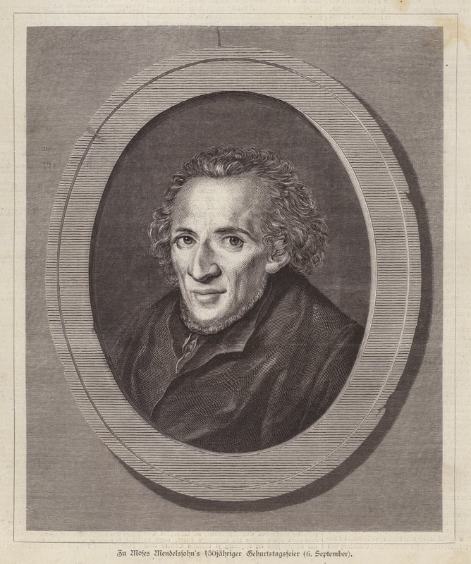Moses Mendelssohn, philosophe juif allemand (gravure) - German School
