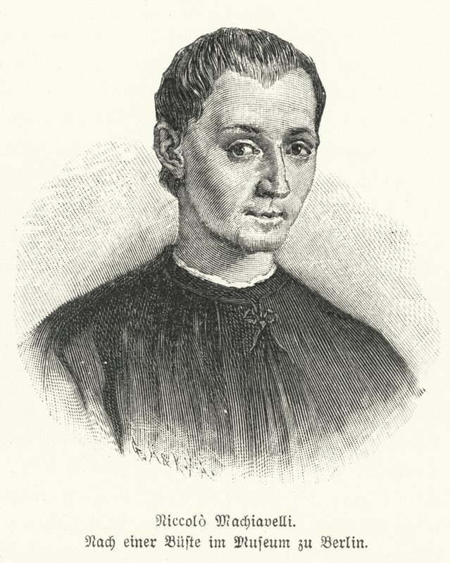 Niccolo Machiavelli, diplomate, homme politique, philosophe et écrivain italien (lithographie) - German School