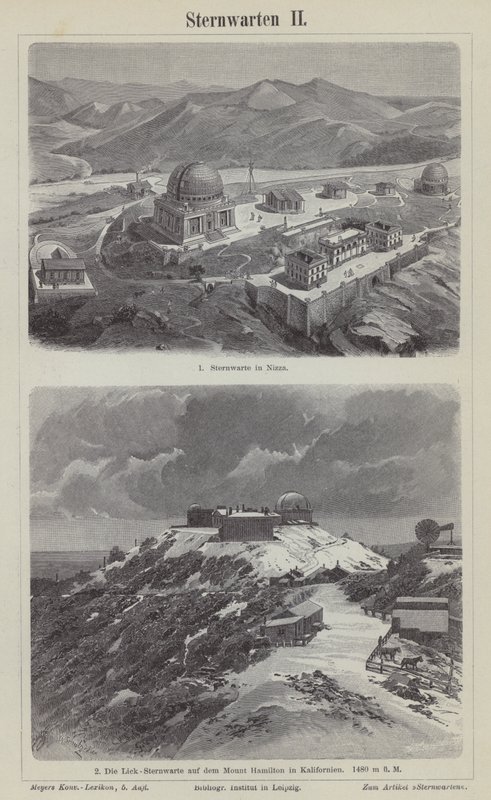 Observatoire de Nice, France, et Observatoire Lick, Mount Hamilton, Californie, USA - German School