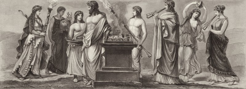 Occupations dans la Grèce antique. Illustration pour Bilder-Atlas (gravure) - German School