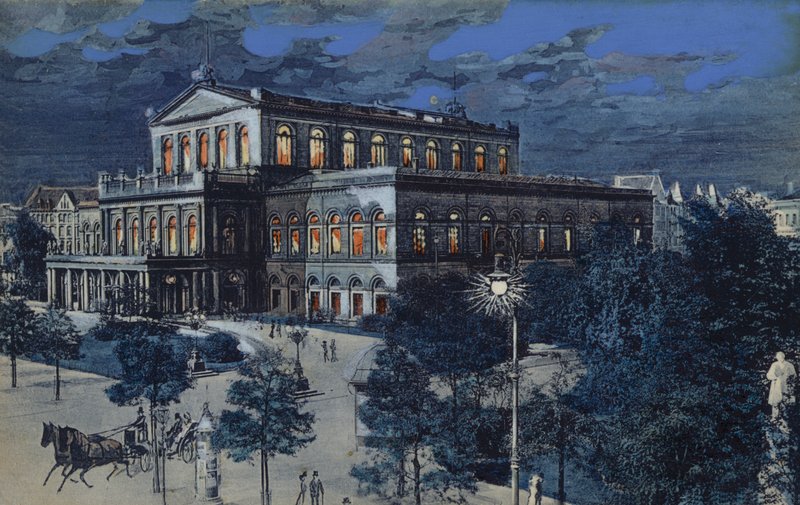 Opéra, Hanovre, Allemagne (lithographie couleur) - German School