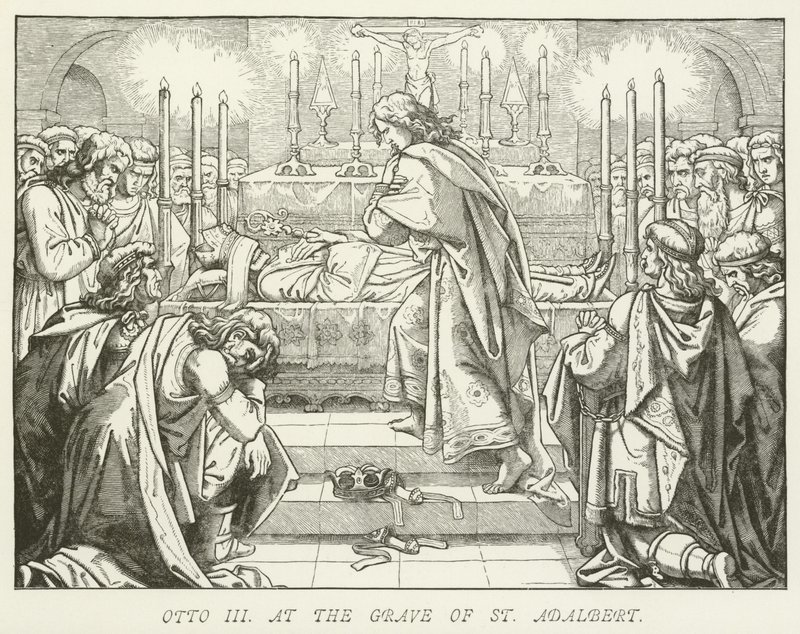 Otton III à la tombe de Saint Adalbert - German School
