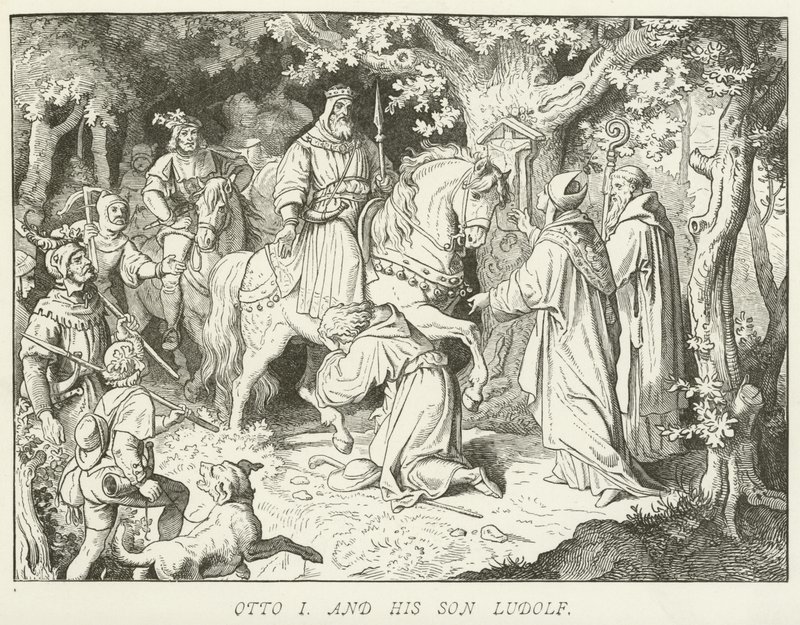 Otton Ier et son fils Ludolf - German School