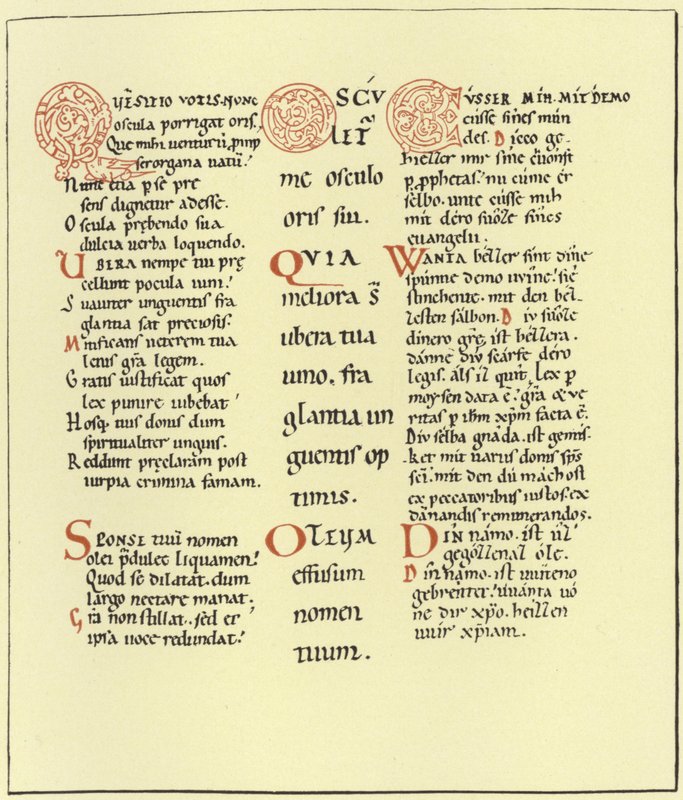 Page du Cantique des Cantiques - German School