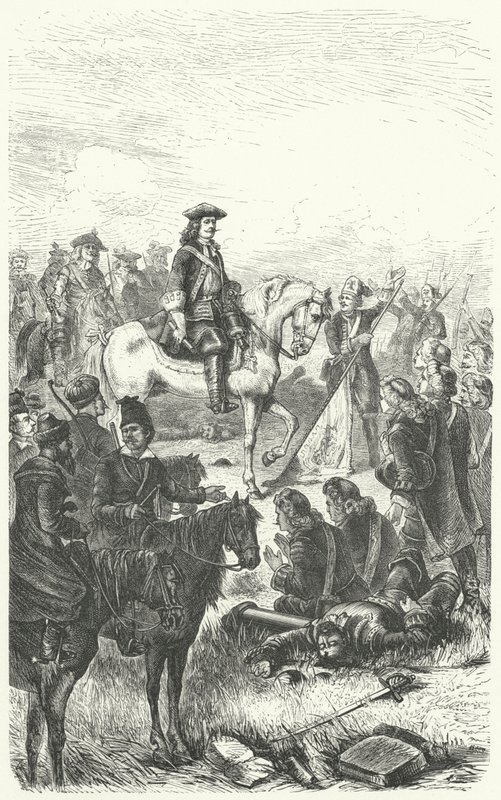Pierre le Grand de Russie à la bataille de Poltava - German School