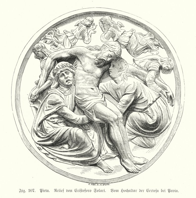 Pietà, relief par Cristoforo Solari du Grand Autel de la Certosa di Pavia, Italie - German School