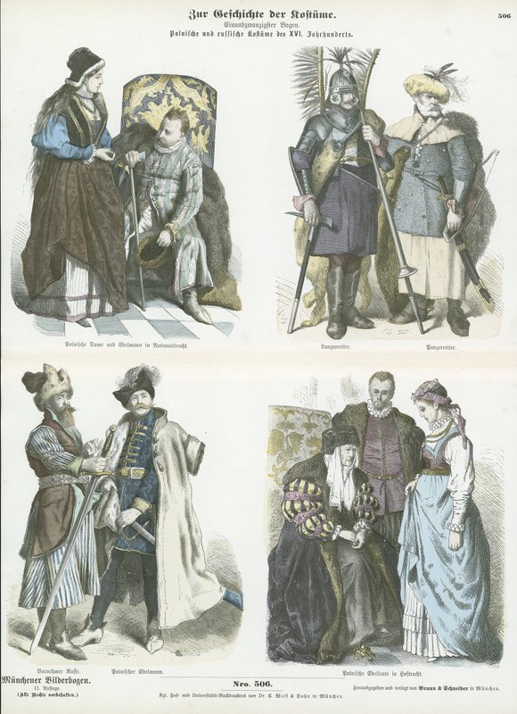 Costumes polonais et russes, 15ème et 16ème siècles - German School
