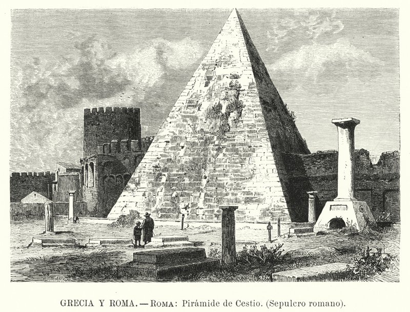 Pyramide de Cestius, tombe de Caius Cestius, Rome - German School