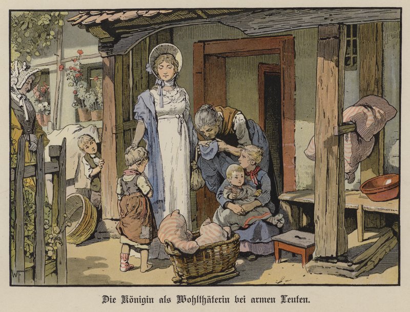 Reine Louise de Prusse, bienfaitrice des pauvres - German School