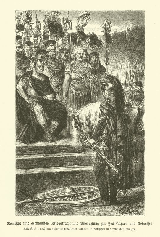Armes et costumes militaires romains et germaniques du temps de Jules César et Arioviste - German School