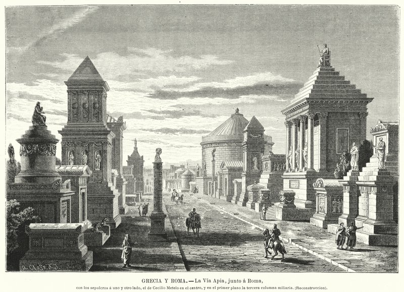 Tombes romaines le long de la voie Appienne au marqueur des trois milles - German School