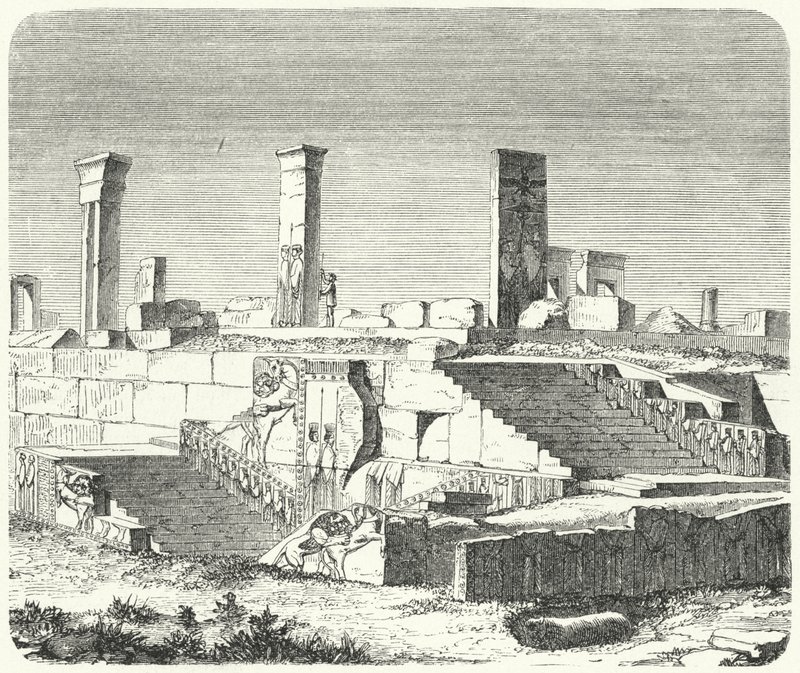 Ruines du palais de Xerxès à Persépolis - German School