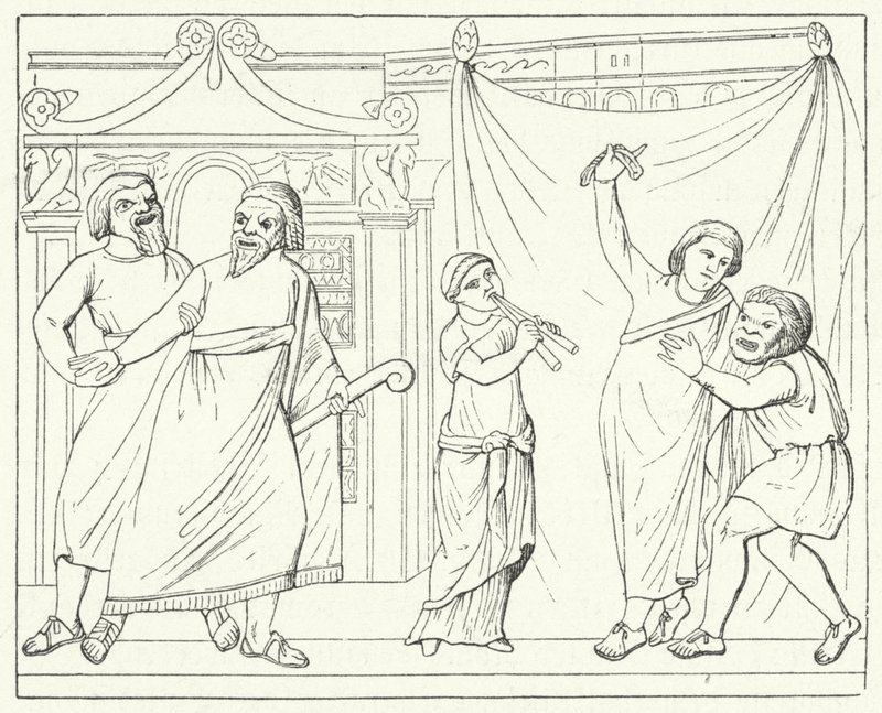 Scène de la pièce Andria du dramaturge romain Térence - German School