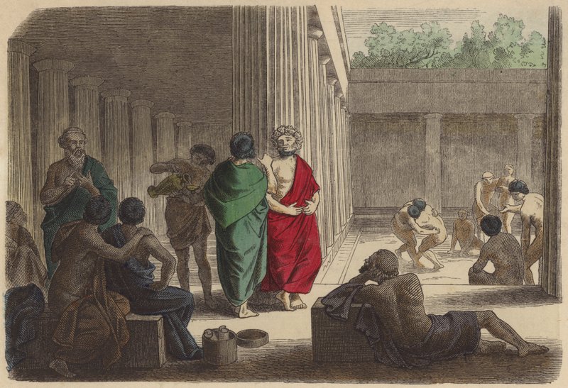Scène dans un gymnase dans la Grèce antique - German School