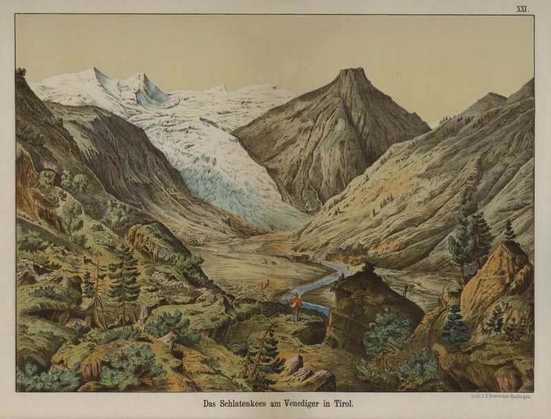 Glacier Schlatenkees sur le Venediger, Tyrol, Autriche - German School