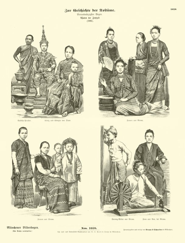 Costumes siamois et birmans - German School
