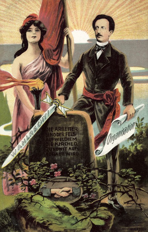 Carte postale de propagande socialiste - German School