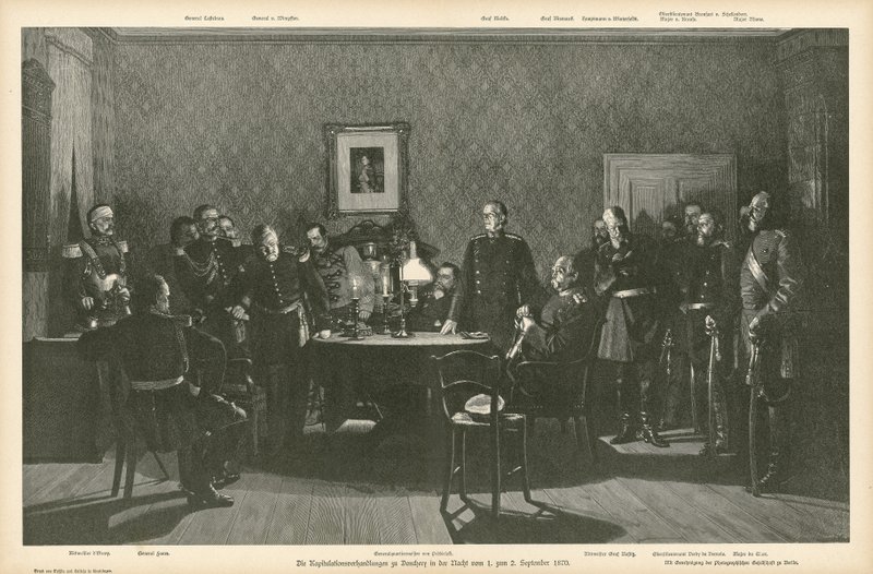Négociations de reddition à Donchery, France, 1-2 septembre 1870 - German School