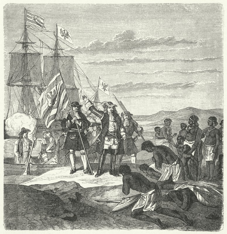 Les Brandebourgeois débarquant sur la côte de Guinée - German School