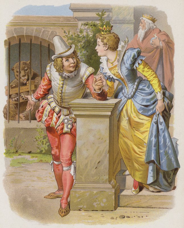Le petit tailleur malin (Vom Klugen Schneiderlein) (chromolithographie) - German School