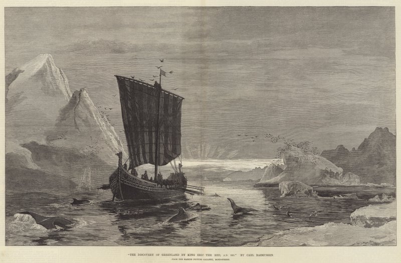 La découverte du Groenland par le roi Éric le Rouge, 983 après J.-C. - German School