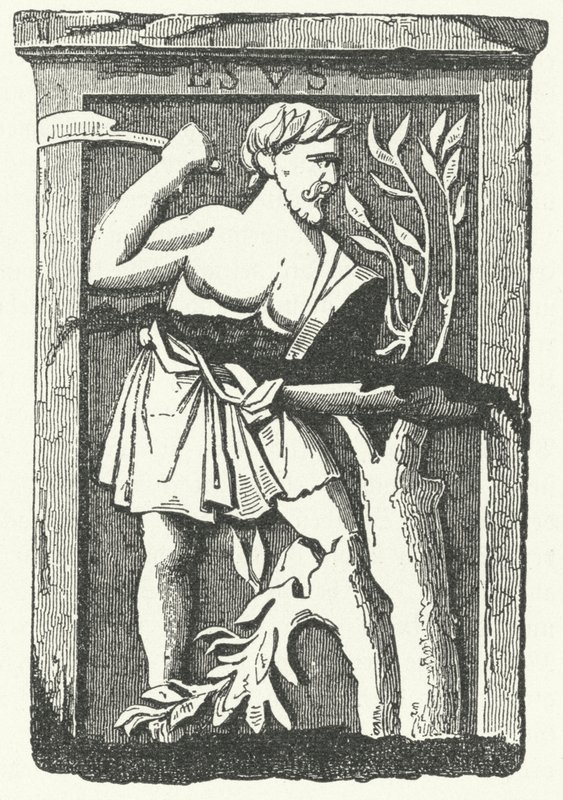 Le dieu gaulois Esus (gravure) - German School
