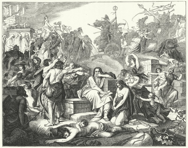 Les Juifs emmenés en captivité à Babylone - German School