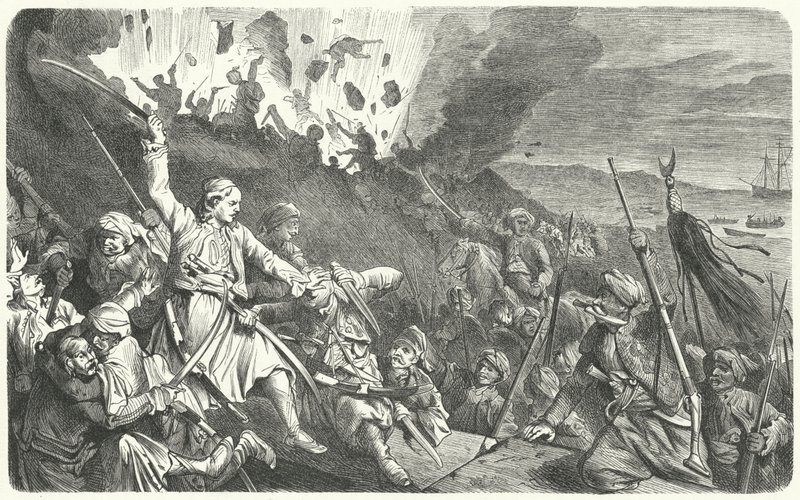 La chute de Missolonghi, guerre d
