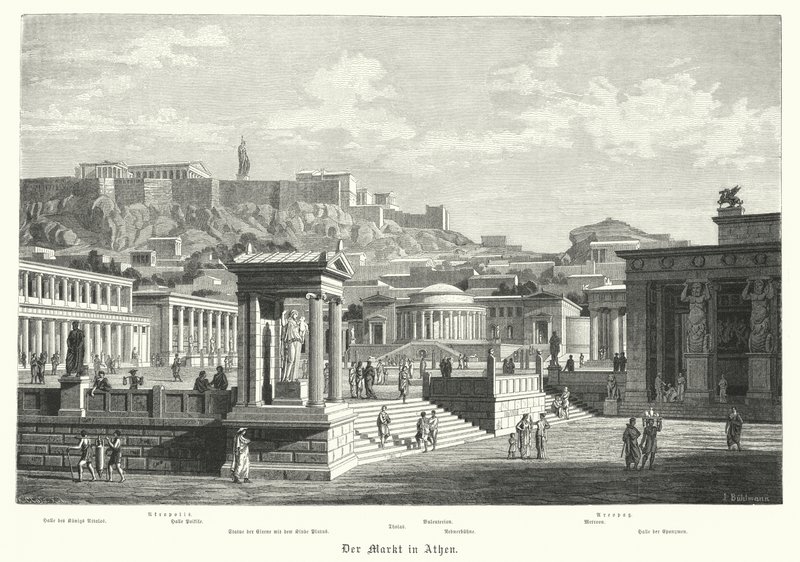 Le marché à Athènes, Grèce antique - German School