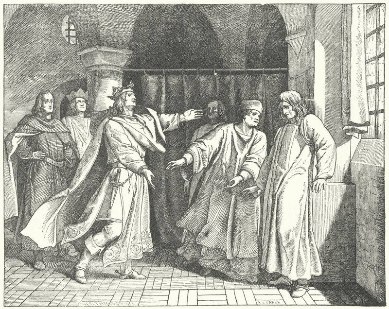 La réconciliation de Louis IV et Frédéric le Bel, prétendants rivaux au trône allemand - German School