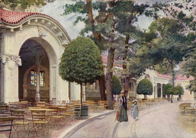 Café viennois, Jardin zoologique de Berlin, Allemagne (lithographie en couleur) - German School