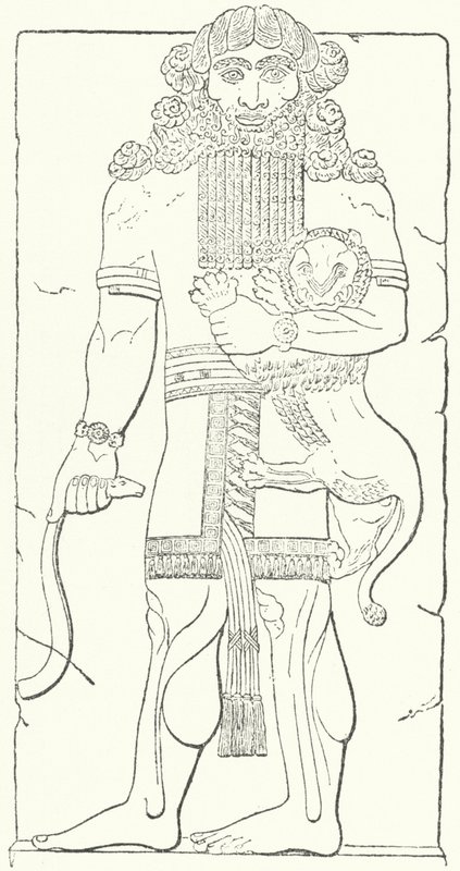 Relief mural de Gilgamesh des ruines de Dur-Sharrukin, capitale des Assyriens à l