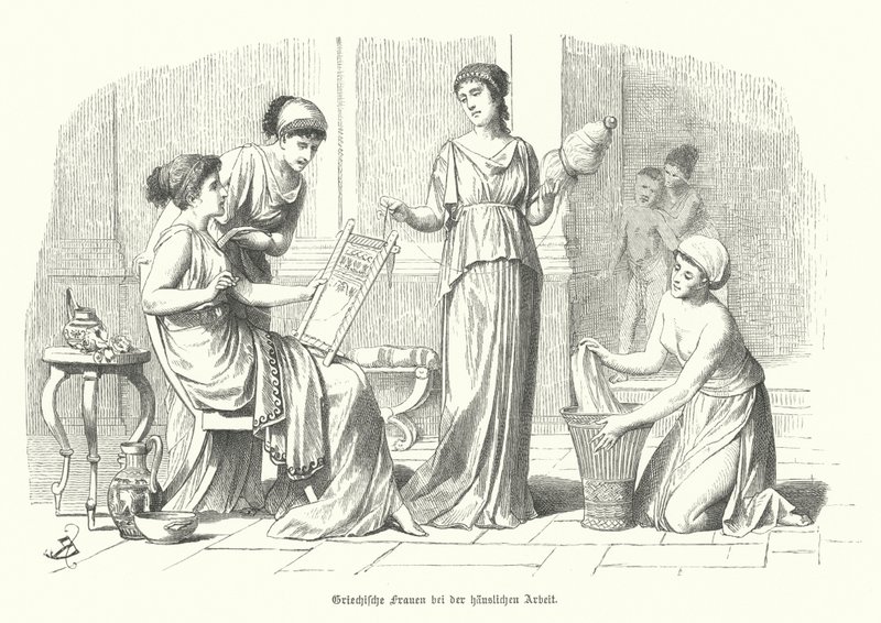 Femmes faisant le ménage en Grèce antique - German School
