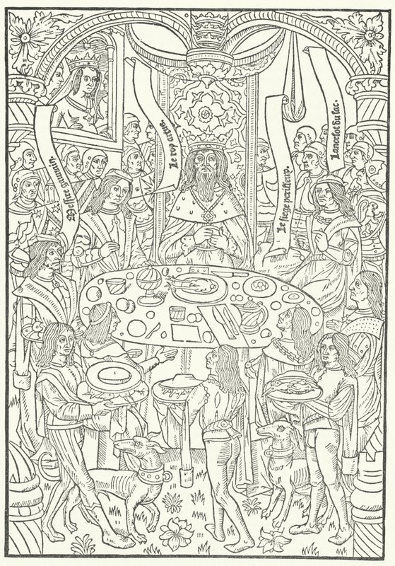 Gravure de la première édition de Lancelot du Lac, imprimée à Rouen par Jean le Bourgeois en 1488 - German School