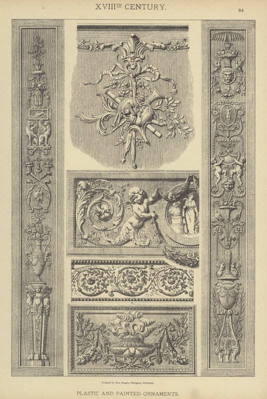 XVIIIe siècle, Ornements en plastique et peints - German School